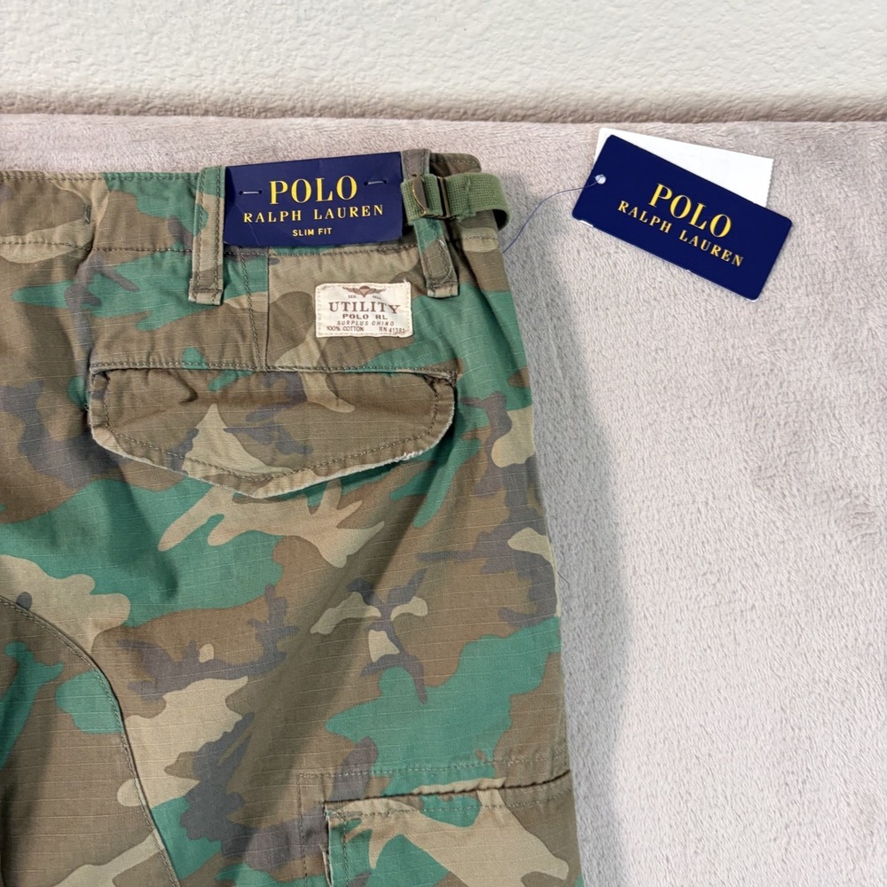 Polo Ralph Lauren Slim Fit Camouflage Utility Cargo Pants in Camo Men 34x32 NWT - Picture 7 of 15
